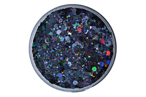 Disco Nights black holographic chunky glitter