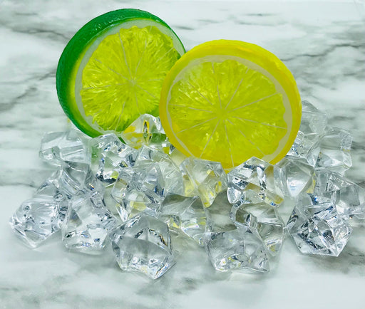 Faux Lemon/Lime Slice with Faux Ice Rocks