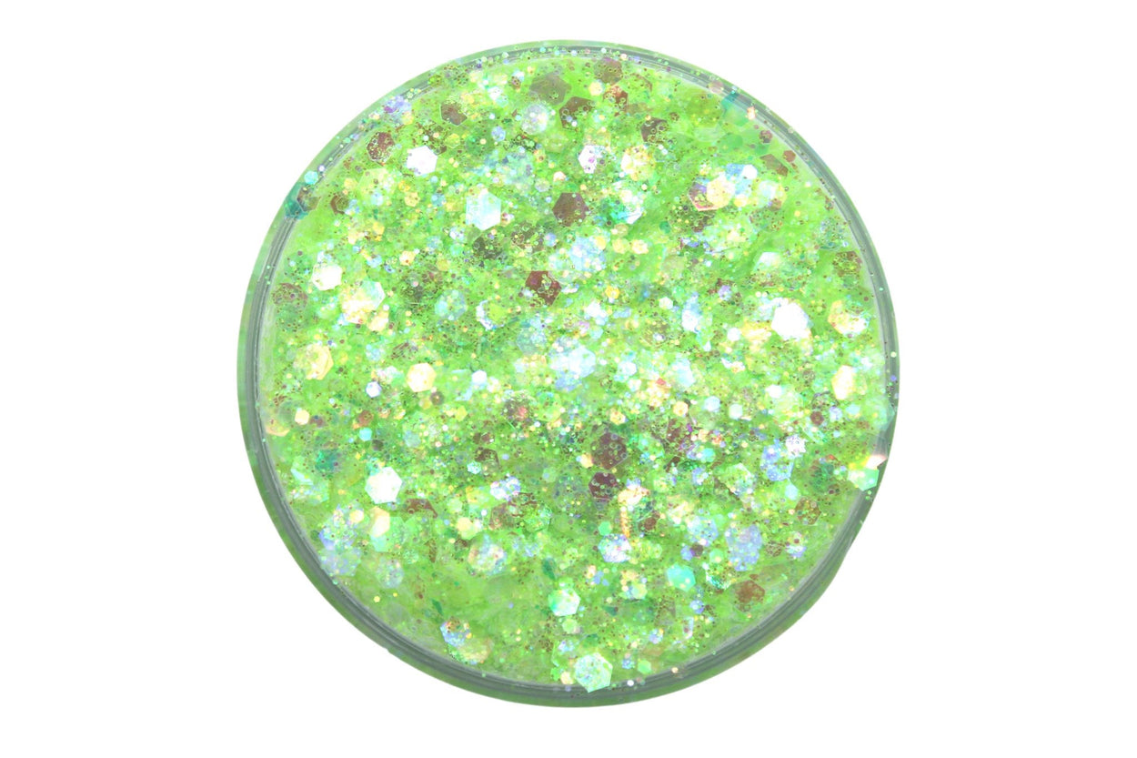 Grasshopper is a pastel green chunky glitter