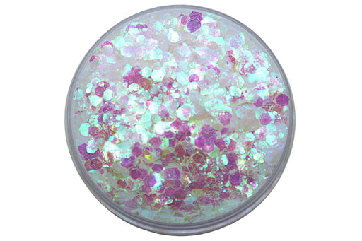 Iceberg semi translucent glitter with pink and gold hues