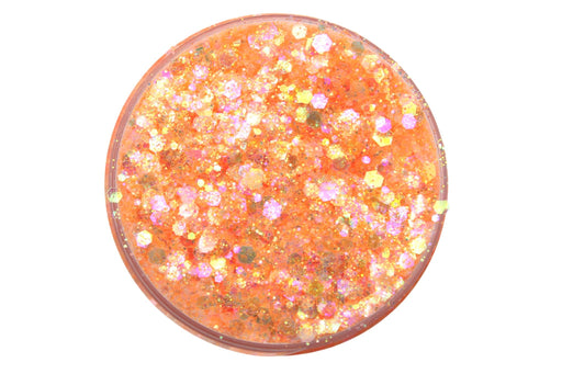 Mandarin is a pastel orange chunky glitter