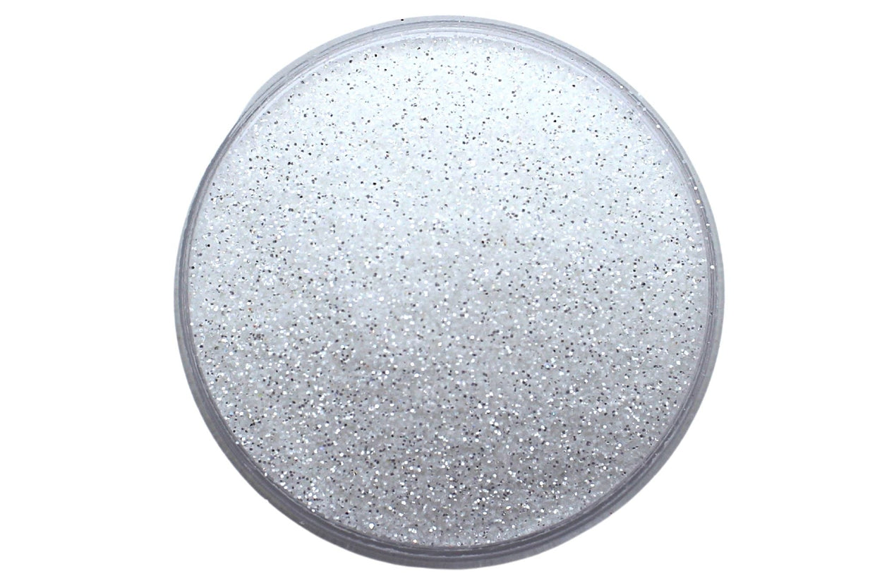 A white metallic glitter