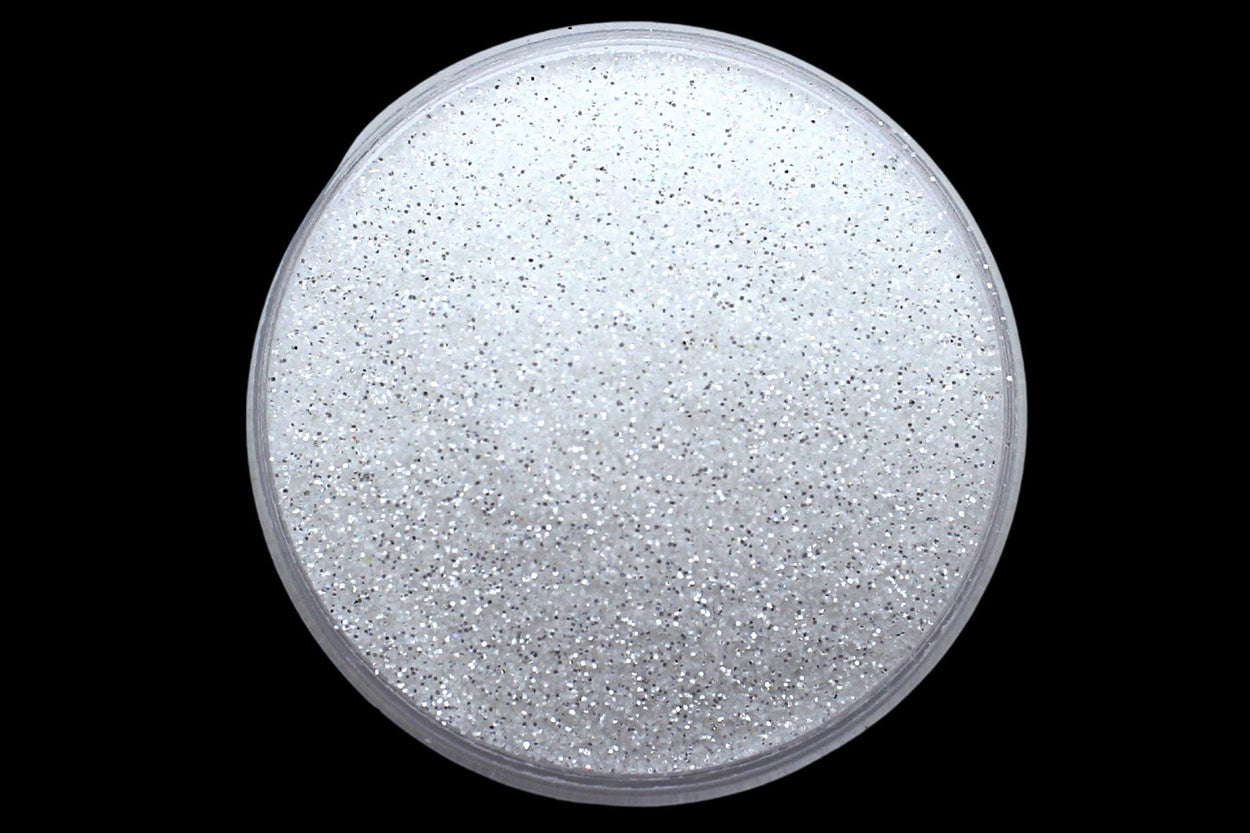 A white metallic glitter