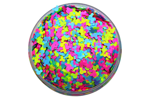 Neon mouse head shape glitter