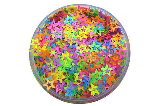 Neon Hollow Stars shape glitter