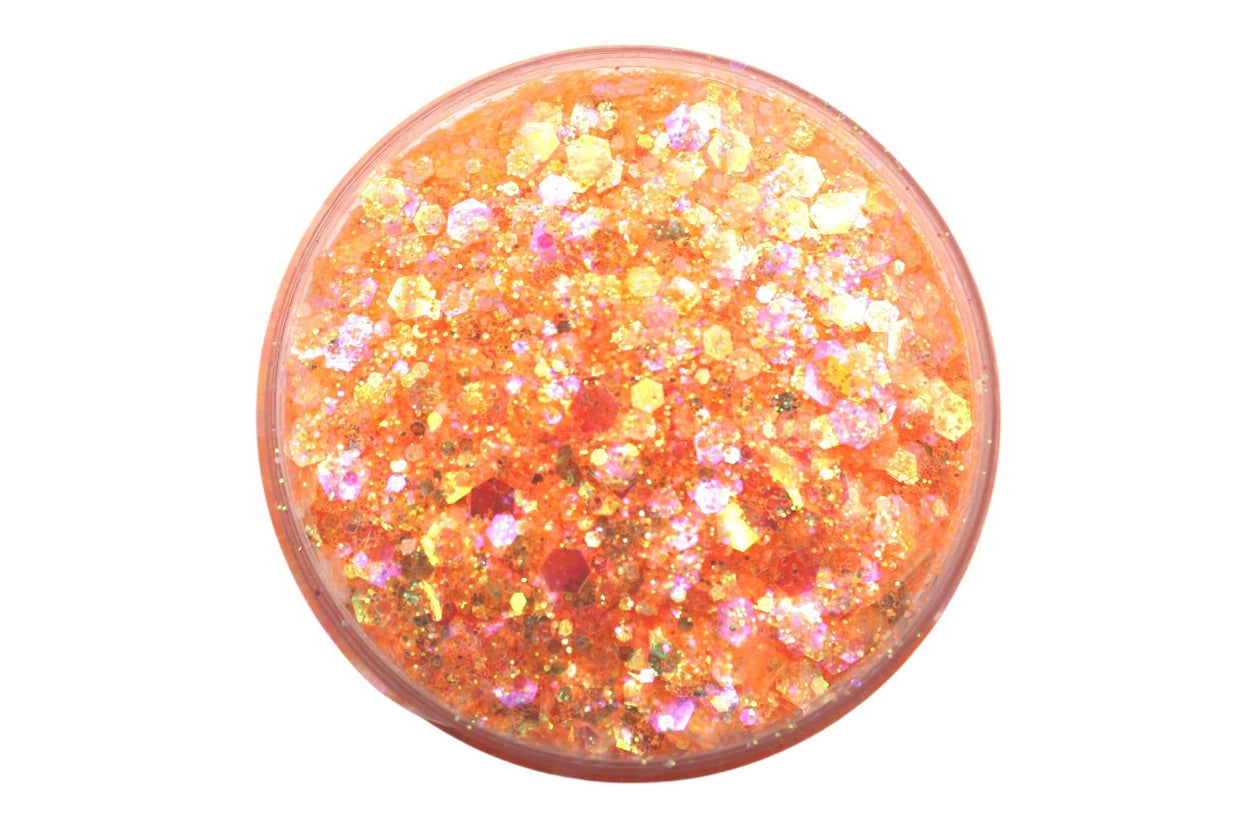 Peach Fuzz is an orange chunky glitter