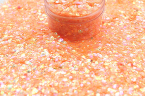 Peach Fuzz is an orange chunky glitter