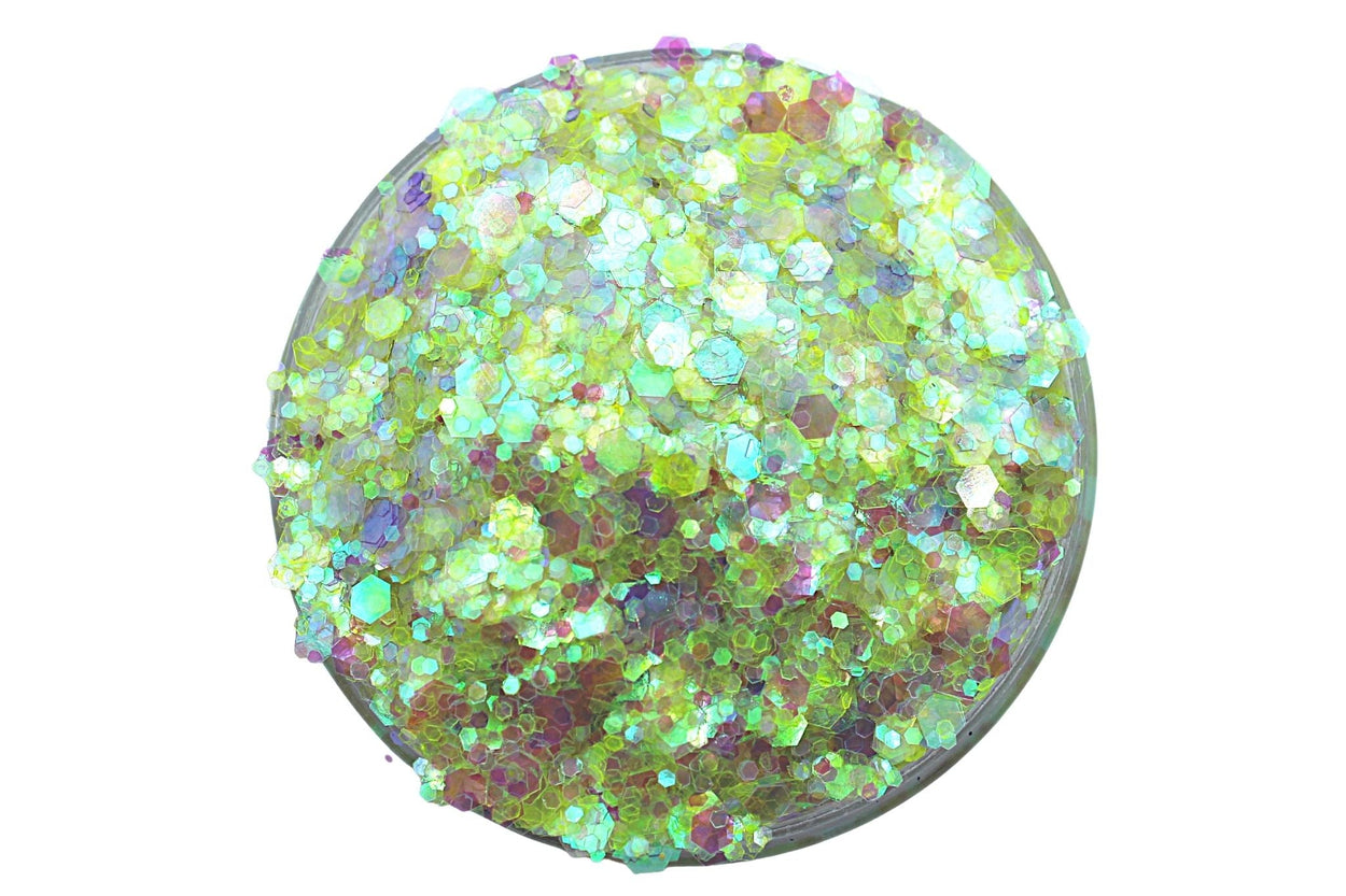 Pineapple is a yellow opal chunky mix glitter