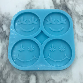 Pot Leaf Smiley Face Phone Grip Silicone Mold