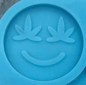 Pot Leaf Smiley Face Phone Grip Silicone Mold