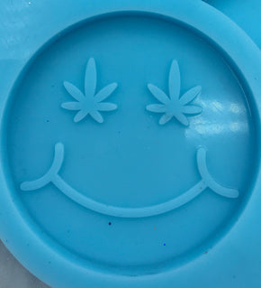 Pot Leaf Smiley Face Phone Grip Silicone Mold