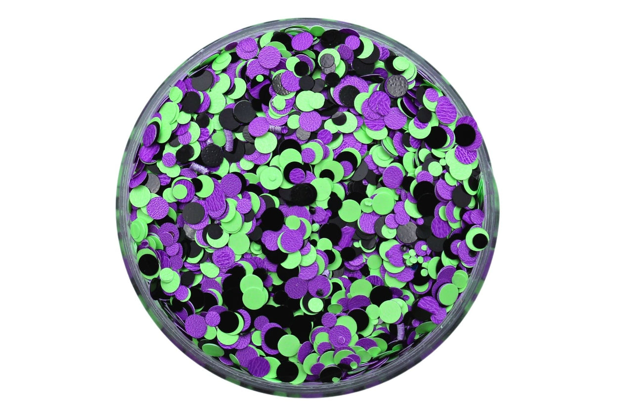 Purple, Black, Green Dots