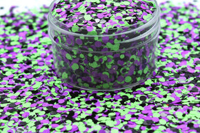 Purple, Black, Green Dots