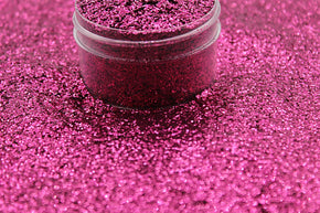 A dark pink metallic glitter