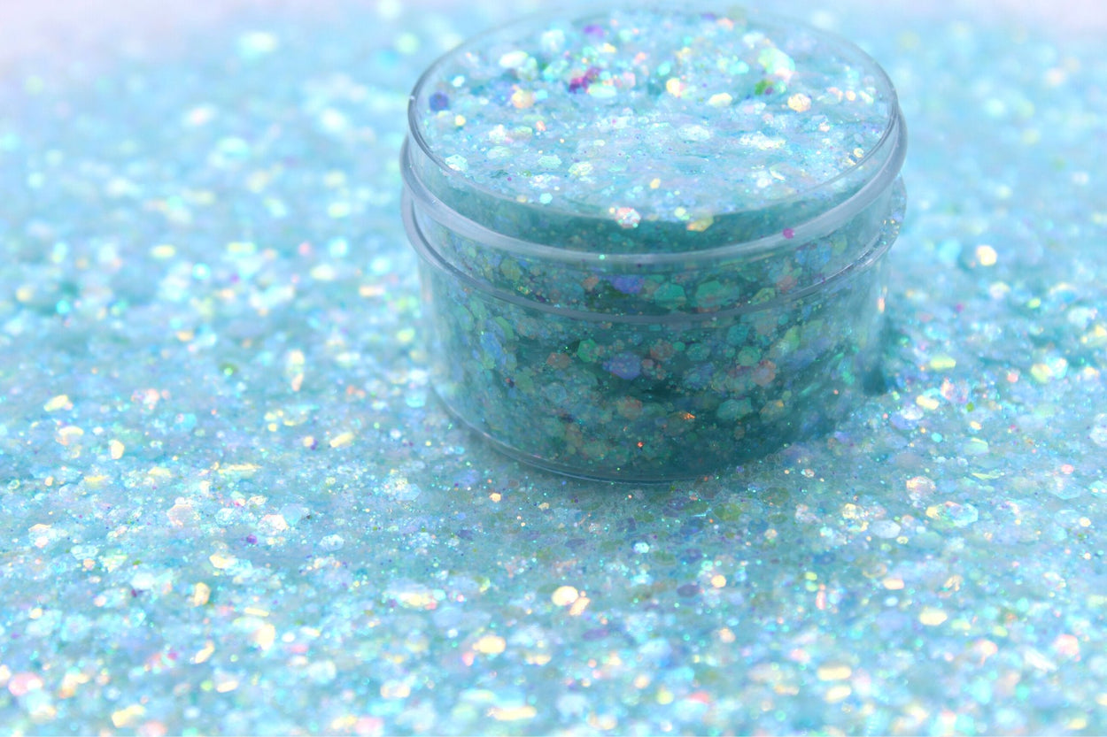 Sweet Dreams is a pastel blue glitter