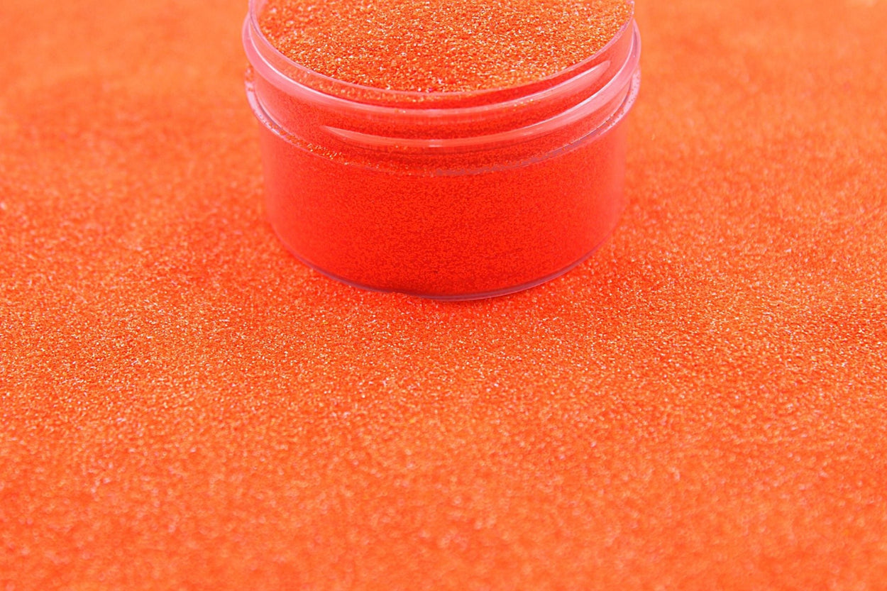 An orange shimmer glitter not sparkly