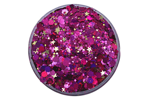 Valley Girl is a dark pink chunky mixed glitter